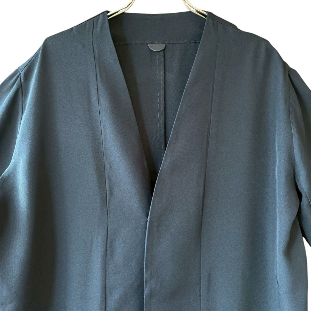 One-of-a-Kind Kimono Remake Long Coat – Reconstructed from Vintage Black Tomesode