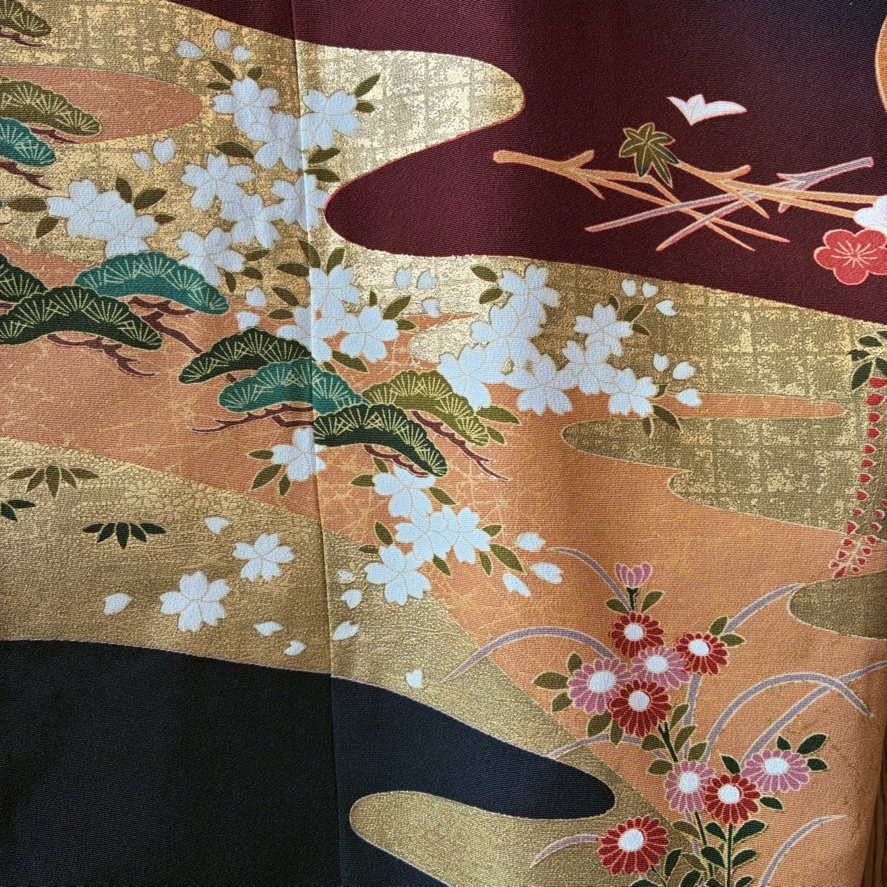 One-of-a-Kind Kimono Remake Long Coat – Reconstructed from Vintage Black Tomesode