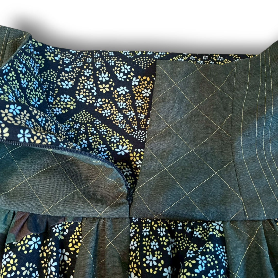 roi Kimono Mix Long Skirt | Reconstructed Japanese Fabric | Women | One-of-a-Kind | OLD FLIP