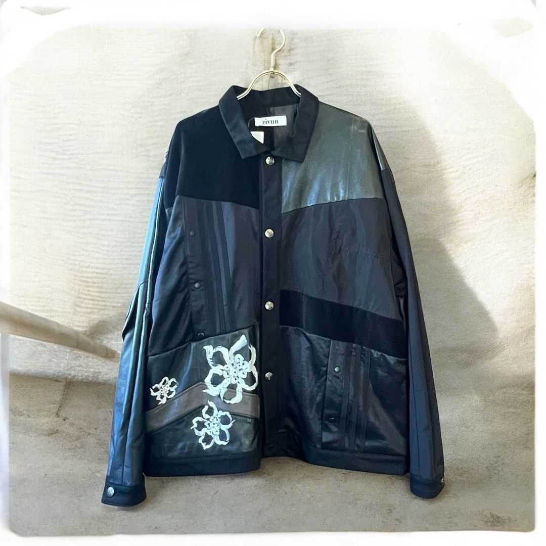 ジャケット メンズ レディース ユニセックス リメイク 再構築 rebuild jacket by Ao Miyasaka コラボ 黒 ブラック ペイント コーチジャケット recollect有明ガーデン店