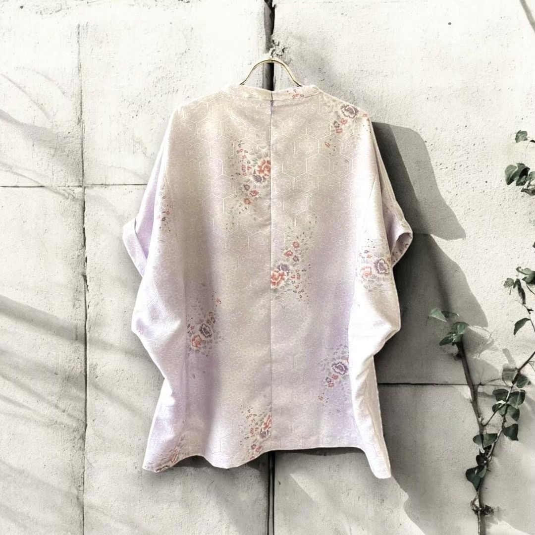 kimono blousse 有明ガーデンrecollect店 ブラウス シャツ 着物 トップス プルオーバー リメイク remake 黒留袖 kb0015