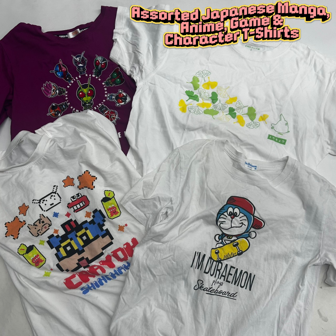 Japanese Manga Anime Game Character T-Shirt Assorted Lot 24pcs