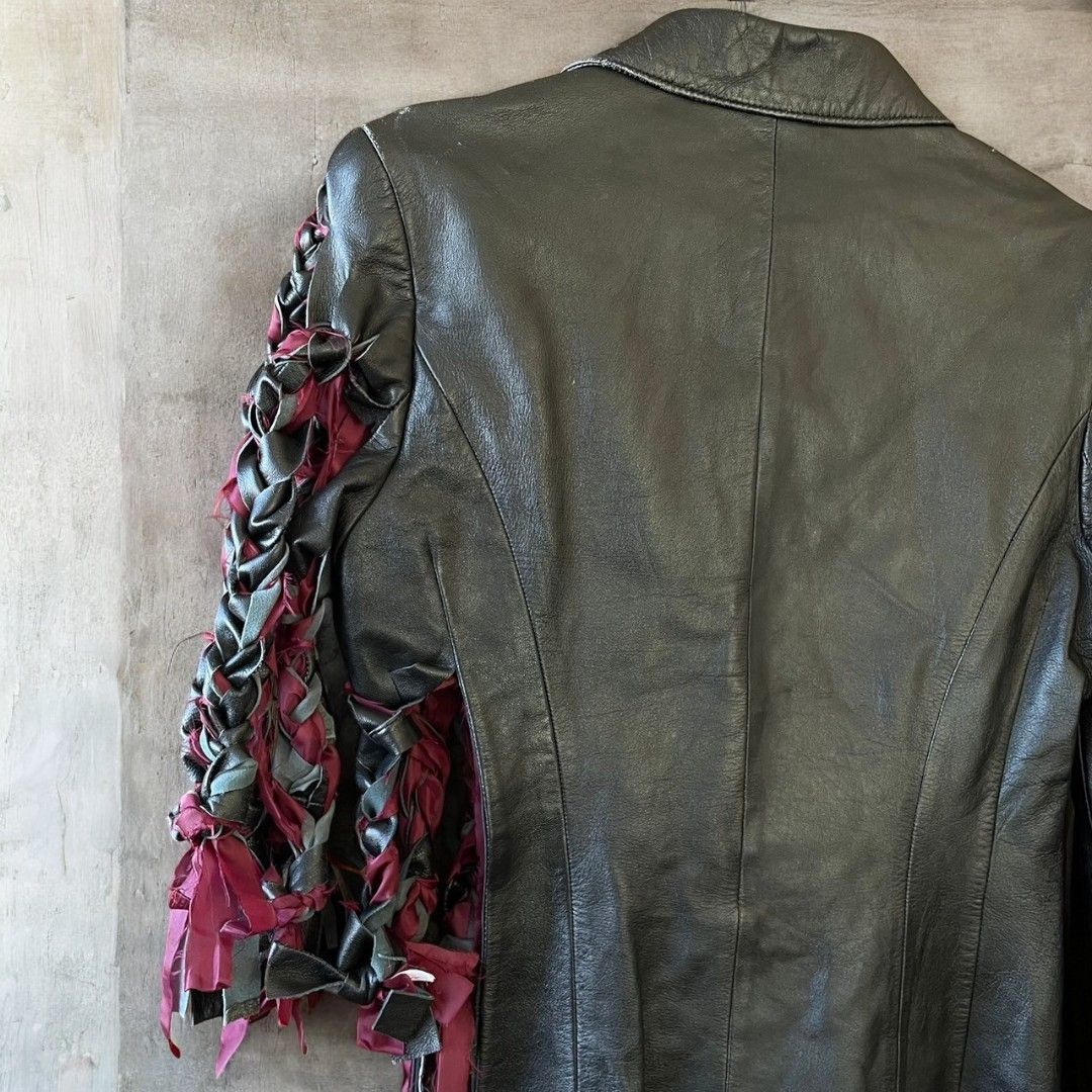 レザージャケット レディース リメイク テーラード ペイント 黒 ブラック remake Ao Miyasaka recollect有明ガーデン店