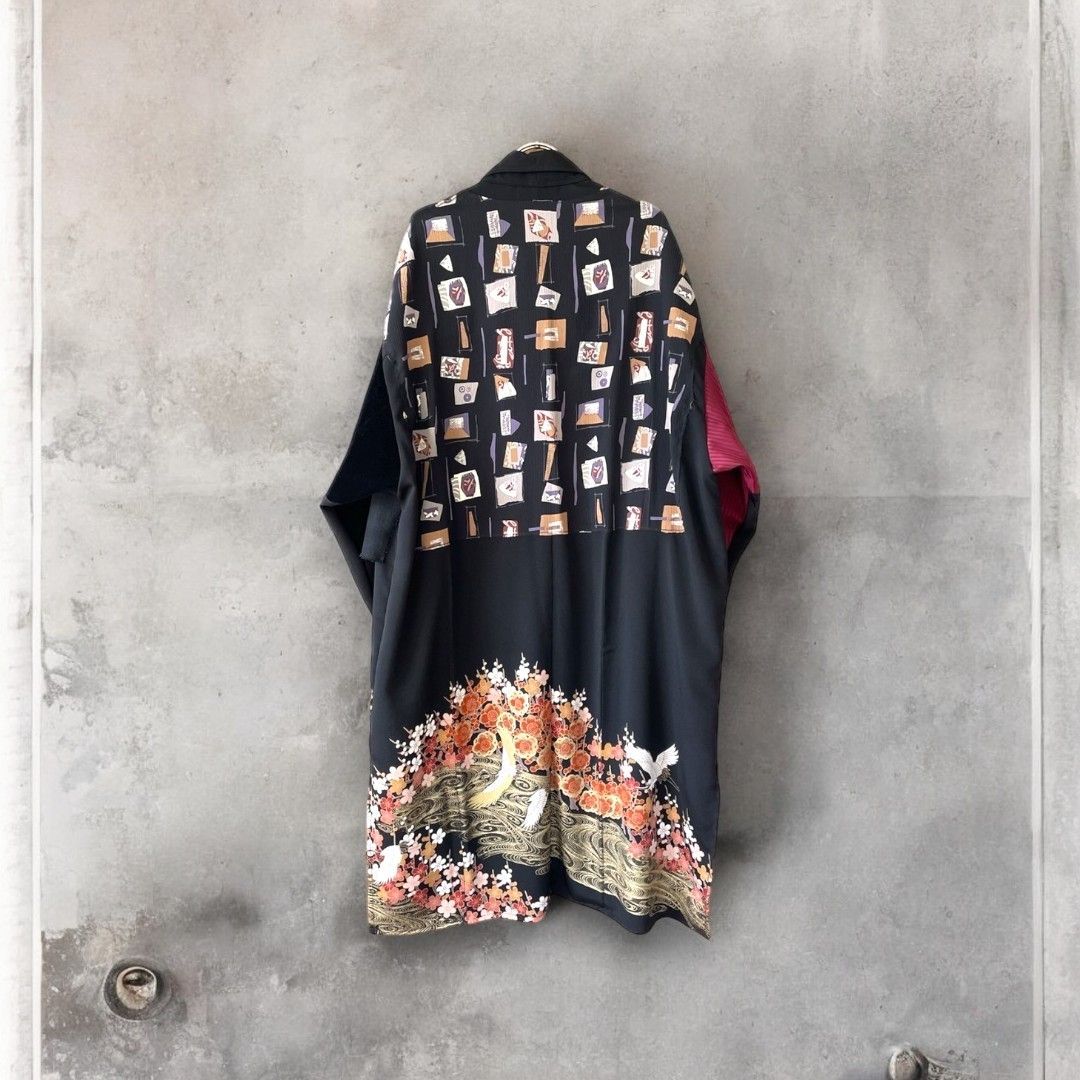 kimono long shirt 有明ガーデンrecollect店 着物 ロングシャツ シャツ シャツコート コート リメイク remake 再構築 黒留袖