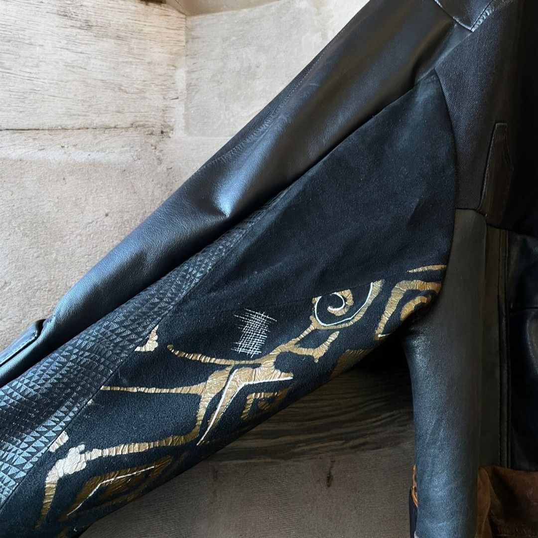 コート ユニセックス メンズ レディース リメイク 着物 帯 黒 ブラック 再構築kimono gown coat recollect有明ガーデン店