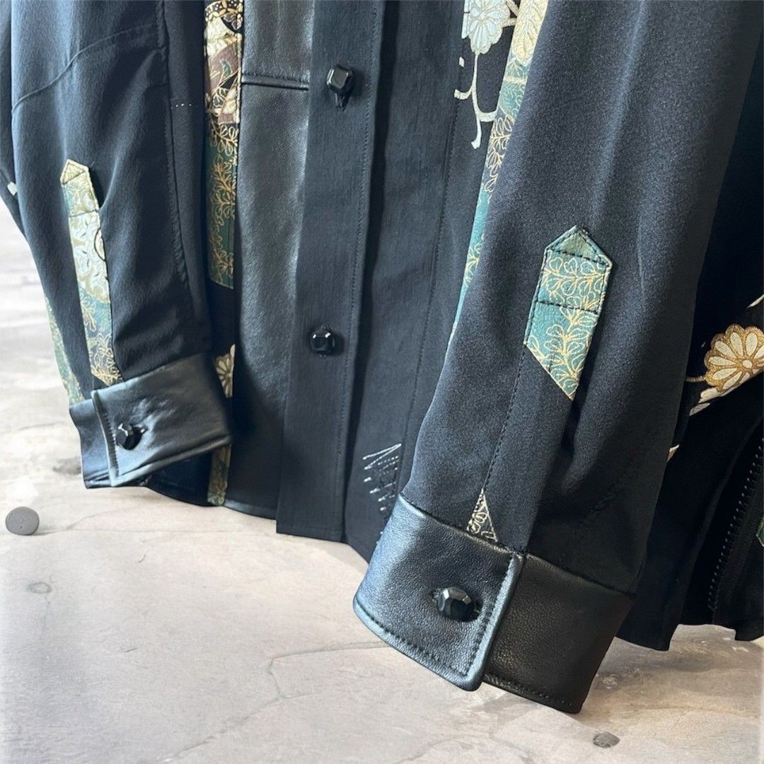 kimono rebuild shirt 有明ガーデンrecollect店 着物 シャツ オーバーサイズ 黒留袖 再構築 リメイク remake ks-0001