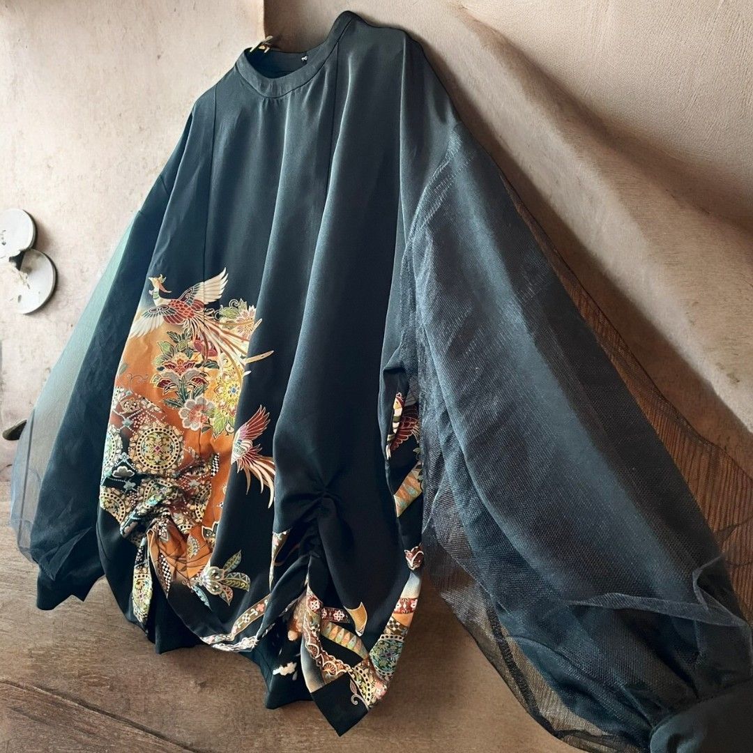 kimono tulle blousse Ariake Garden Recollect store Kimono blouse shirt tulle reconstruction remake remake ktb0004