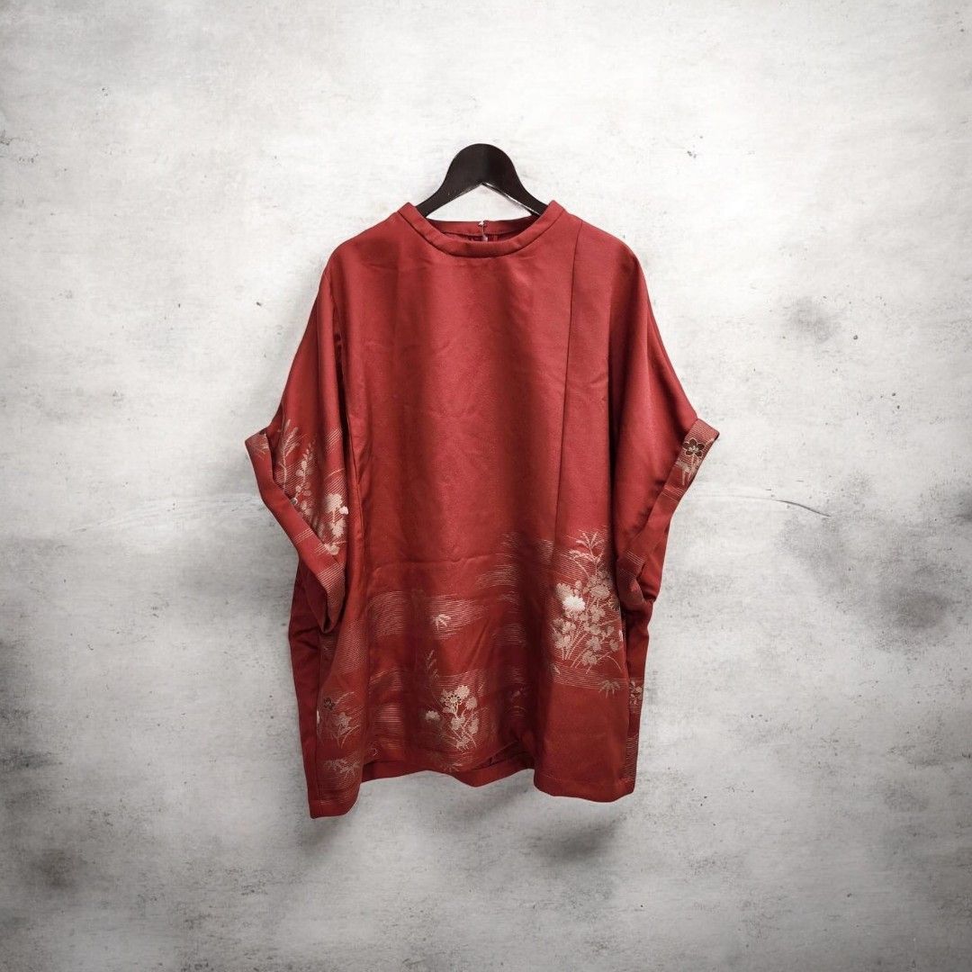 kimono blousse Ariake Garden Recollect store Kimono blouse shirt reconstruction remake remake pullover red