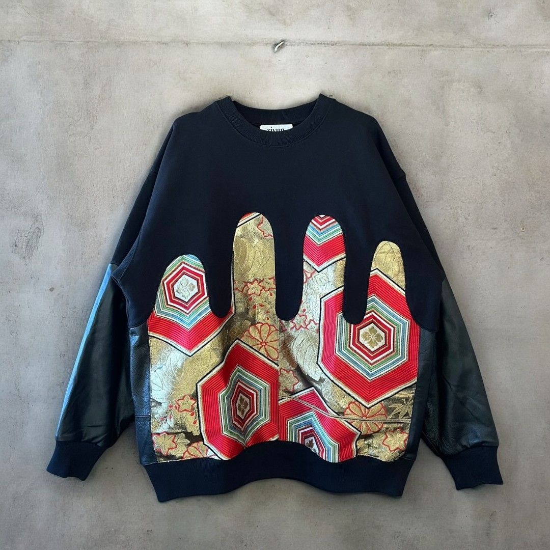 obi sweat 有明ガーデンrecollect店 スウェット トレーナー 着物 帯 再構築 リメイク remake kos0001