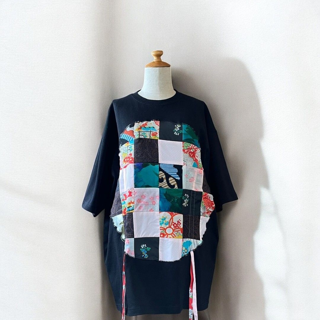 T-shirts for women, men, unisex, oversized, remade, reconstructed, black, recollect Ariake Garden Store