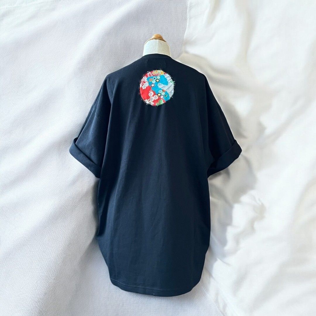 T-shirts for women, men, unisex, oversized, remade, reconstructed, black, recollect Ariake Garden Store