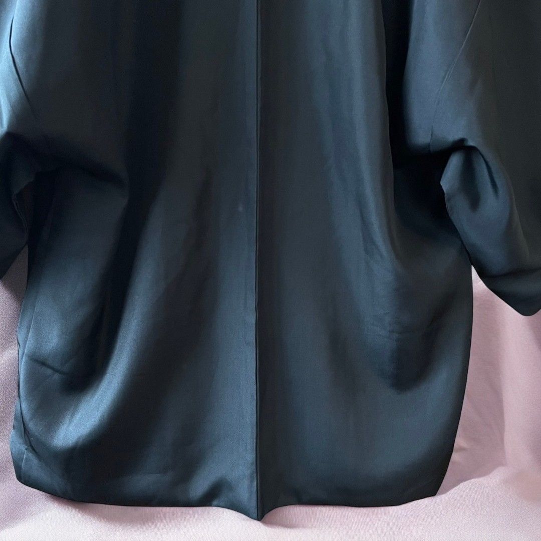 Hoodie Parka Kimono Obi Zip Women's Men's Oversized Remake Kimono Long Hoodie Black Recollect Ariake Garden Store