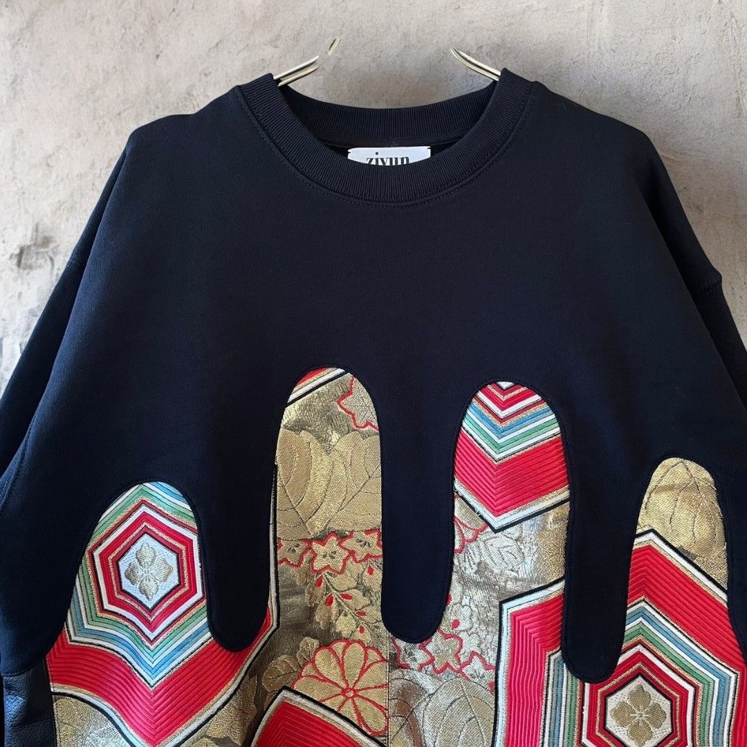 obi sweat 有明ガーデンrecollect店 スウェット トレーナー 着物 帯 再構築 リメイク remake kos0001