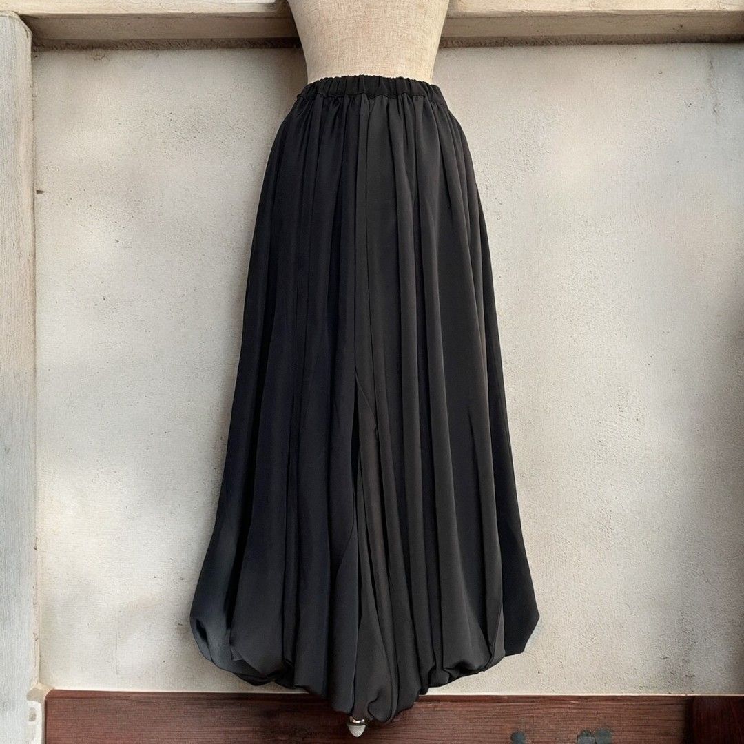 ロングスカート レディース リメイク 着物 黒留袖 黒 ブラック kimono balloon skirt バルーンスカート recollect有明ガーデン店