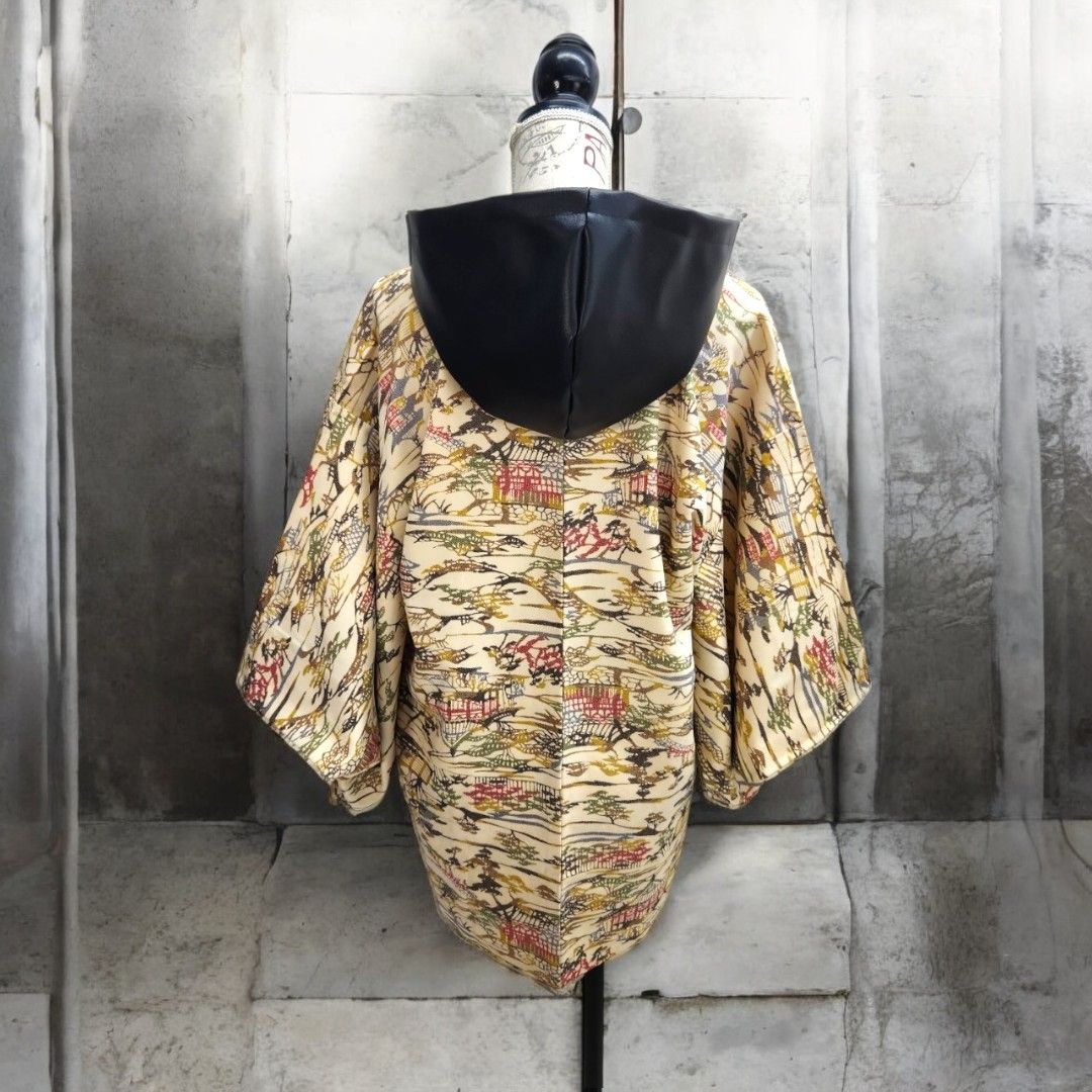 kimono hoodie2 有明ガーデンrecollect店 着物 フーディ ジャケット ジップアップ パーカー 帯 remake リメイク 再構築 kh0004
