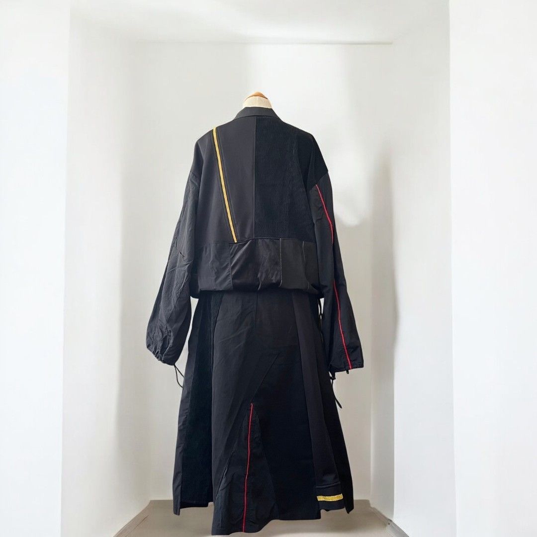 Reconstructed Black Patchwork Jacket & Skirt Set Ariake Garden Recollect Store Jacket Remake Setup Reconstruction rbj0003