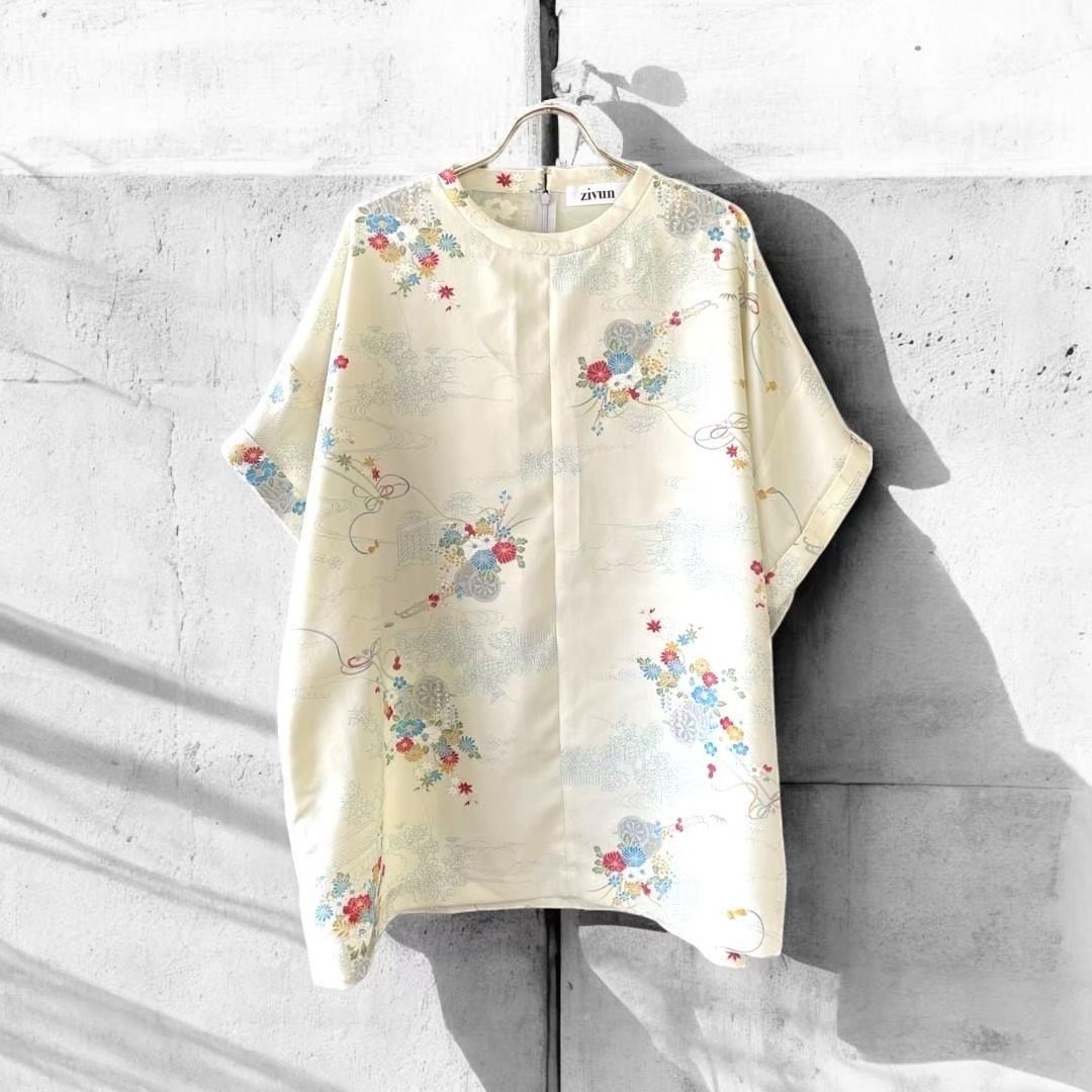 kimono blousse Ariake Garden Recollect store blouse shirt kimono tops pullover remake black kimono kb0016