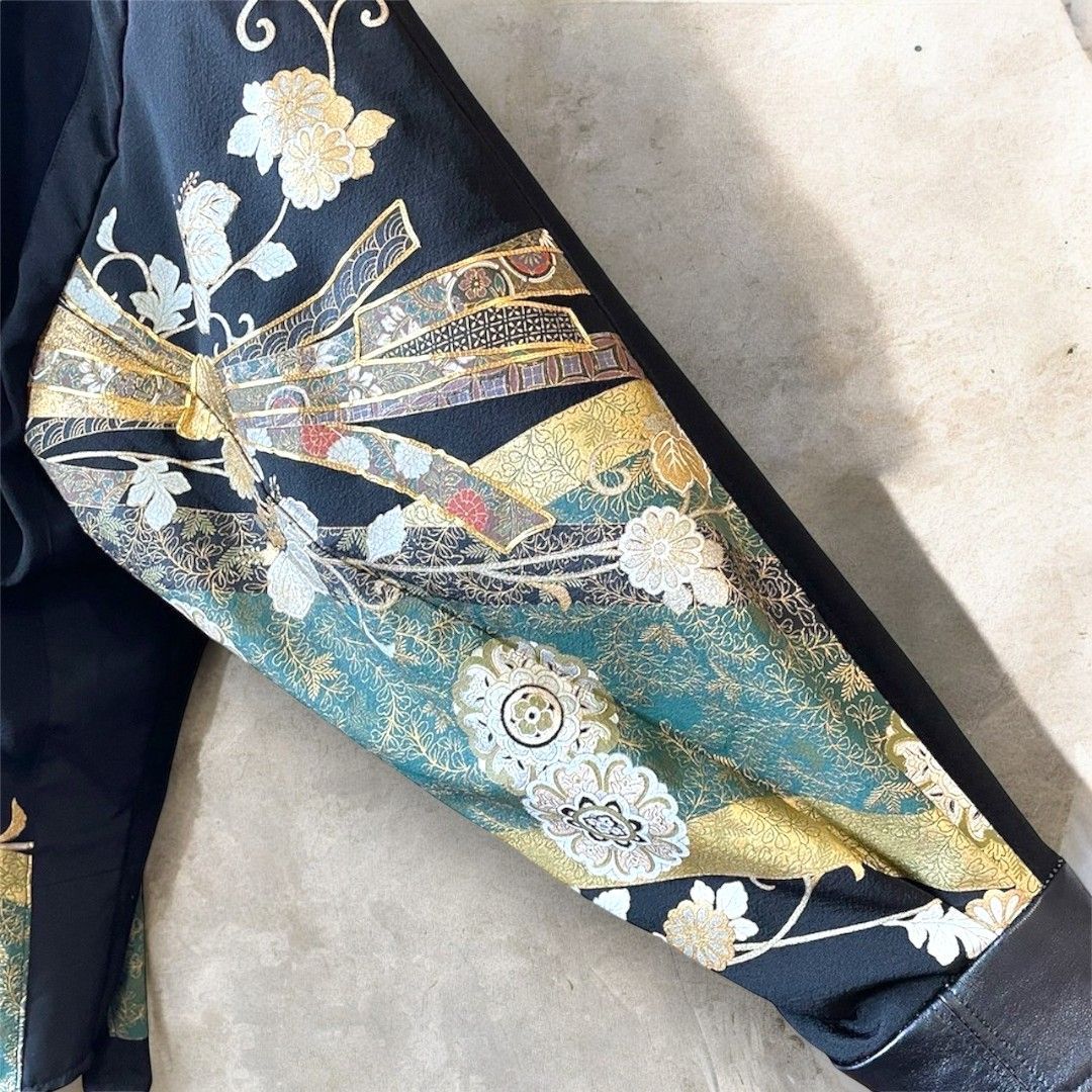 kimono rebuild shirt 有明ガーデンrecollect店 着物 シャツ オーバーサイズ 黒留袖 再構築 リメイク remake ks-0001