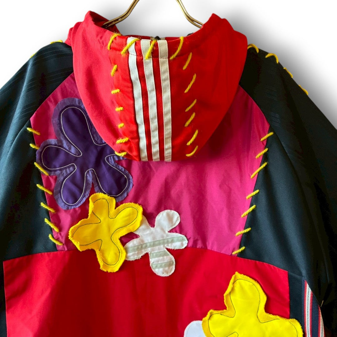 Reconstructed Anorak Hoodie One-of-a-Kind Upcycled Design Vintage Fabric × Color Block zivun