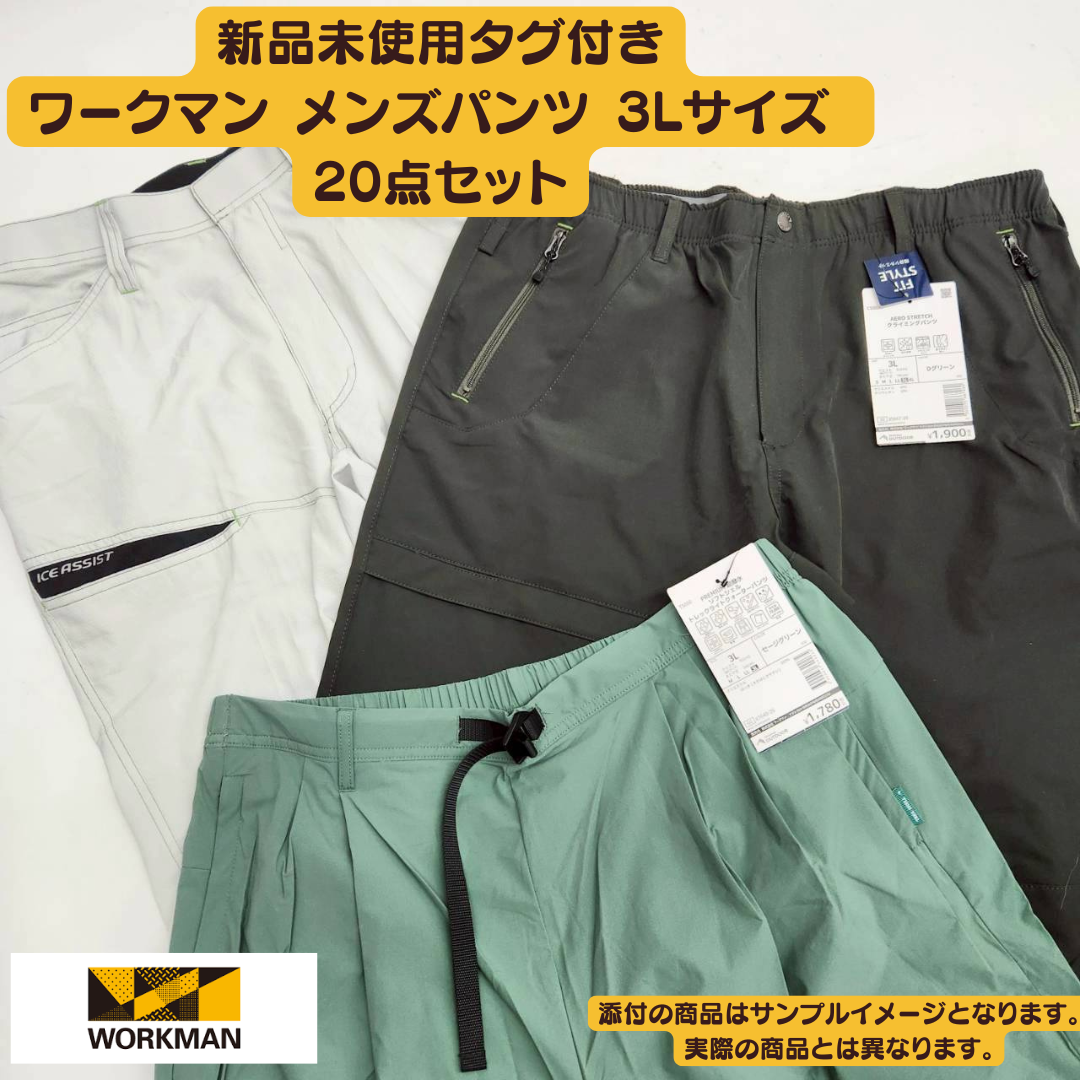 Brand new, unused, with tags. Workman Men's Size 3L Pants 20-Piece Set | All-Season Mix, Wholesale Bulk Sale [OLD FLIP]