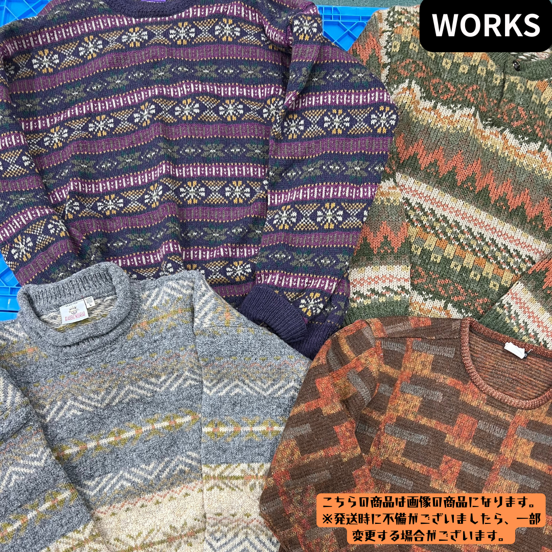 メンズAW 80s 90s ニット・ネルシャツ20枚セット｜ヴィンテージ セーター フランネルシャツ まとめ売り｜秋冬古着 業販向け