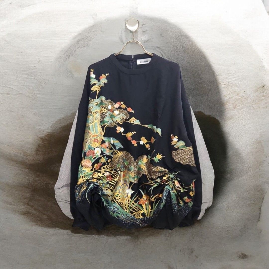 kimono tulle blousse 有明ガーデンrecollect店 着物 ブラウス シャツ チュール 再構築 リメイク remake ktb0008