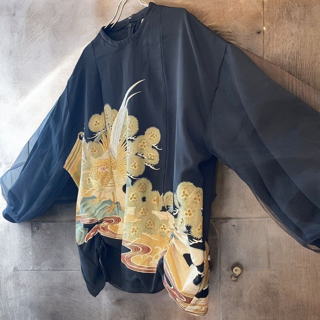 kimono tulle blousse 有明ガーデンrecollect店 着物 ブラウス シャツ チュール 再構築 リメイク remake ktb0006