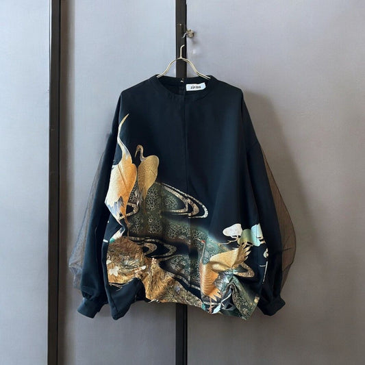 kimono tulle blousse 有明ガーデンrecollect店 着物 ブラウス シャツ チュール 再構築 リメイク remake ktb0002