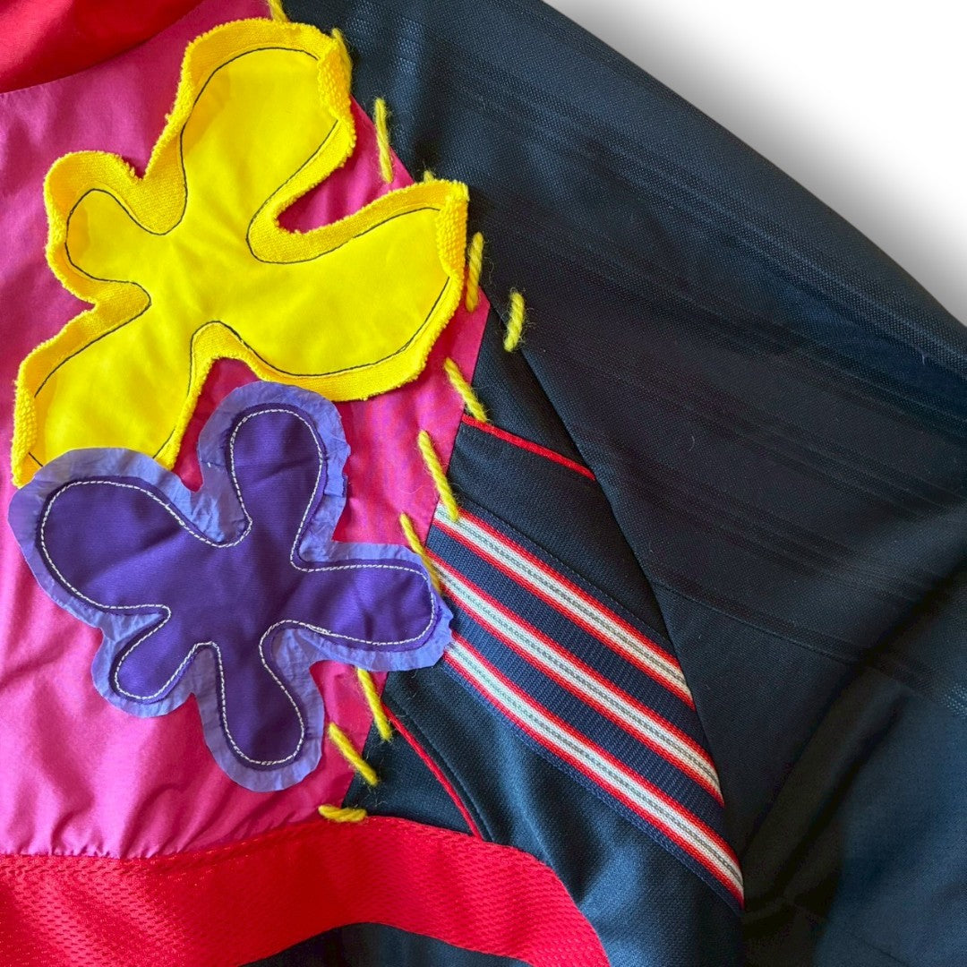 Reconstructed Anorak Hoodie One-of-a-Kind Upcycled Design Vintage Fabric × Color Block zivun