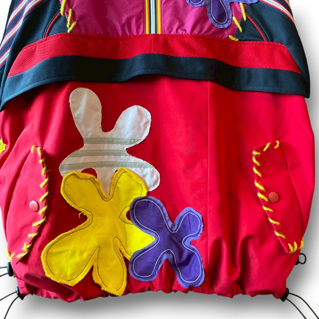 Reconstructed Anorak Hoodie One-of-a-Kind Upcycled Design Vintage Fabric × Color Block zivun