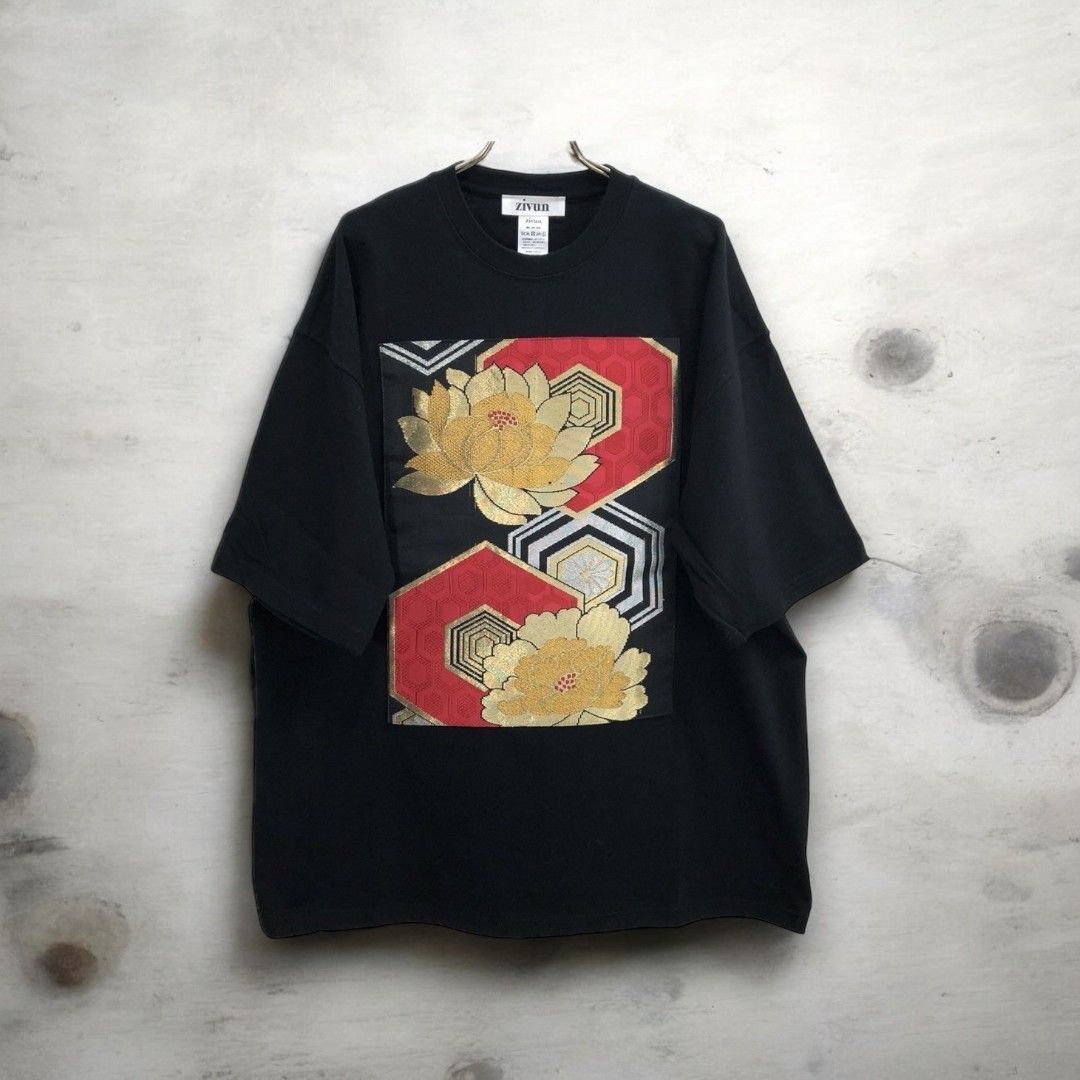 NOBE-3 T-shirt Ariake Garden Recollect store Kimono Obi T-shirt remake oversized NB0002