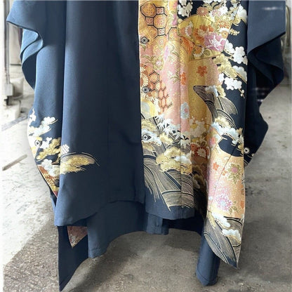 kimono poncho shirts 有明ガーデンrecollect店 着物 黒留袖 シャツ ポンチョ オーバーサイズ 再構築 リメイク remake kps0001