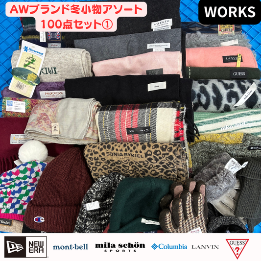 AWブランド冬小物100点アソートセット① マフラー 帽子 手袋含む 業販 卸向け