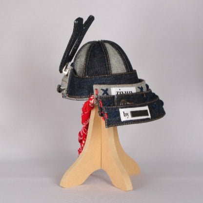 SOMELIKE × zivun Denim Kabuto | Kabuto × Denim Handmade Samurai Helmet Object | One-of-a-Kind | OLD FLIP