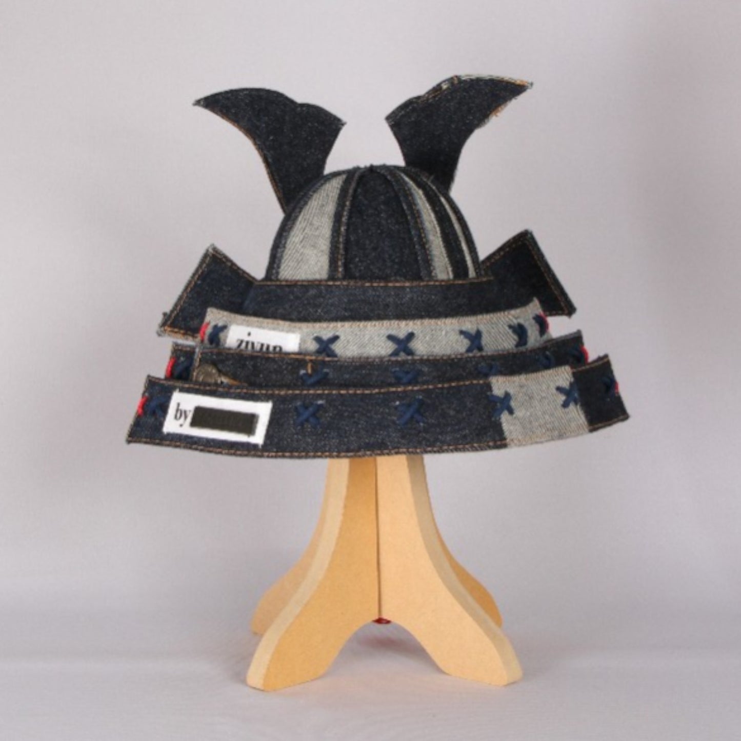 SOMELIKE × zivun Denim Kabuto | Kabuto × Denim Handmade Samurai Helmet Object | One-of-a-Kind | OLD FLIP