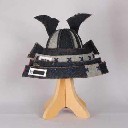 SOMELIKE × zivun Denim Kabuto | Kabuto × Denim Handmade Samurai Helmet Object | One-of-a-Kind | OLD FLIP