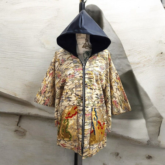 kimono hoodie2 Ariake Garden Recollect store kimono hoodie jacket zip up hoodie obi remake remodeling kh0004