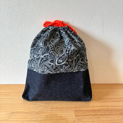 入学入園バッグ5点セット｜再構築古着リメイク ハンドメイド レッスンバッグ・シューズケース・お着替え袋・お弁当袋・コップ袋