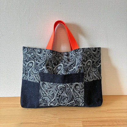 入学入園バッグ5点セット｜再構築古着リメイク ハンドメイド レッスンバッグ・シューズケース・お着替え袋・お弁当袋・コップ袋