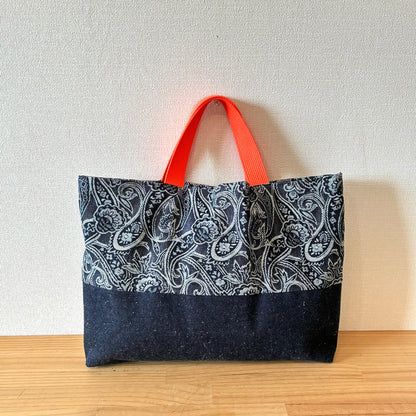 入学入園バッグ5点セット｜再構築古着リメイク ハンドメイド レッスンバッグ・シューズケース・お着替え袋・お弁当袋・コップ袋