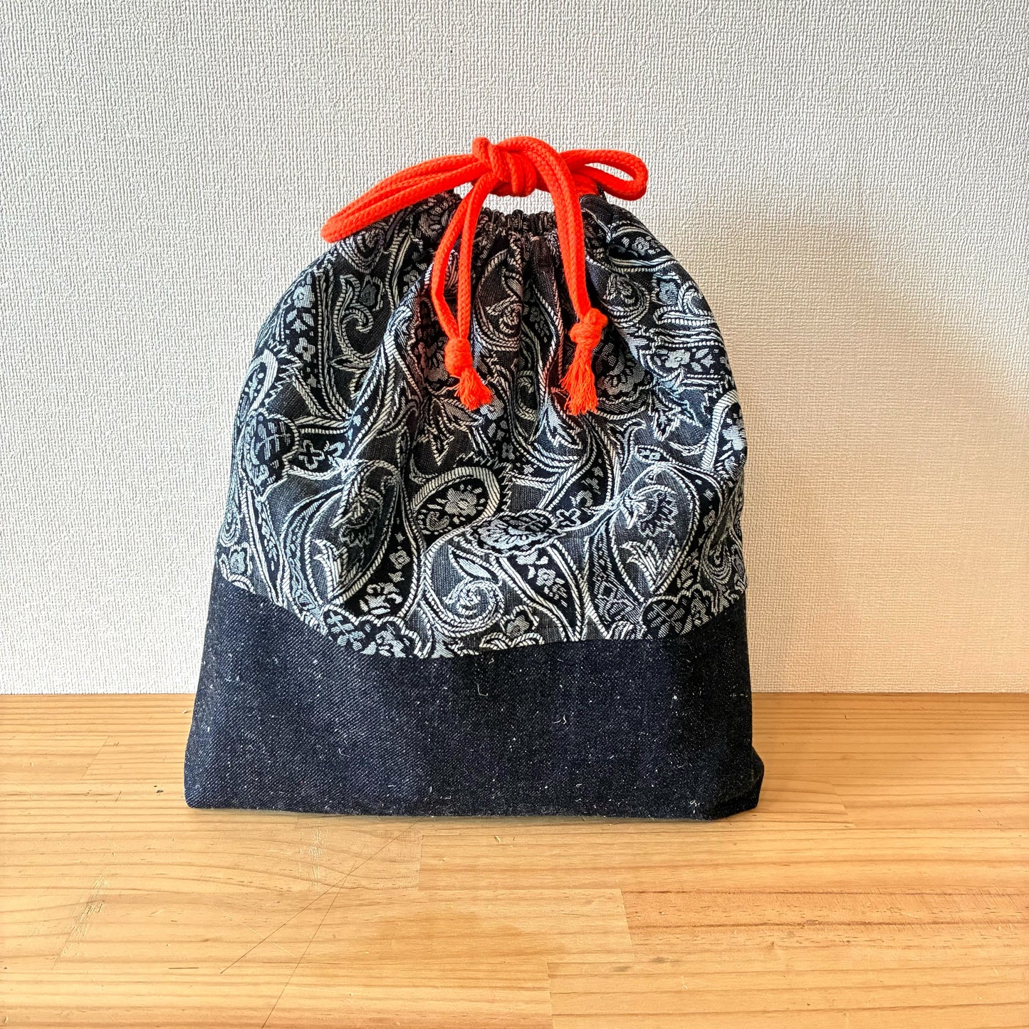 入学入園バッグ5点セット｜再構築古着リメイク ハンドメイド レッスンバッグ・シューズケース・お着替え袋・お弁当袋・コップ袋