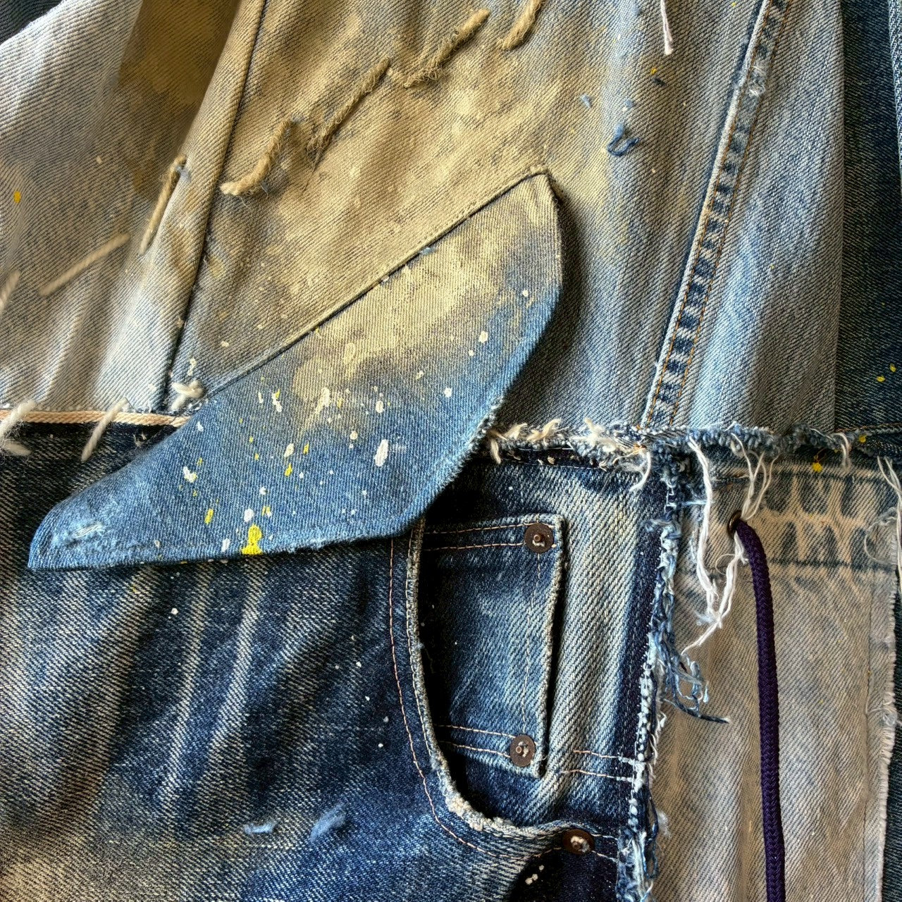 Remake Denim Mods Coat Unisex Upcycled Patchwork Jacket – One of a Kind