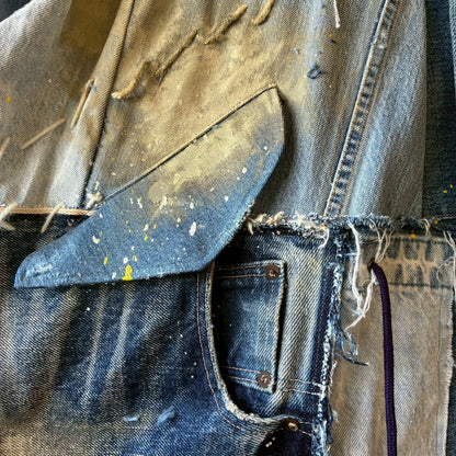 Remake Denim Mods Coat Unisex Upcycled Patchwork Jacket – One of a Kind
