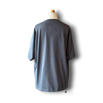 One-of-a-Kind Reconstructed Flower Print T-Shirt with Drawcord | Imperfect Patchwork Art Tee | zivun