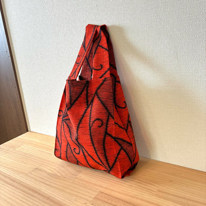 Túi sinh thái tái cấu trúc kimono Zivun｜Nền đỏ hoa văn trừu tượng phong cách Nhật Bản hiện đại độc đáo Túi phụ 32×26cm【OLD FLIP】
