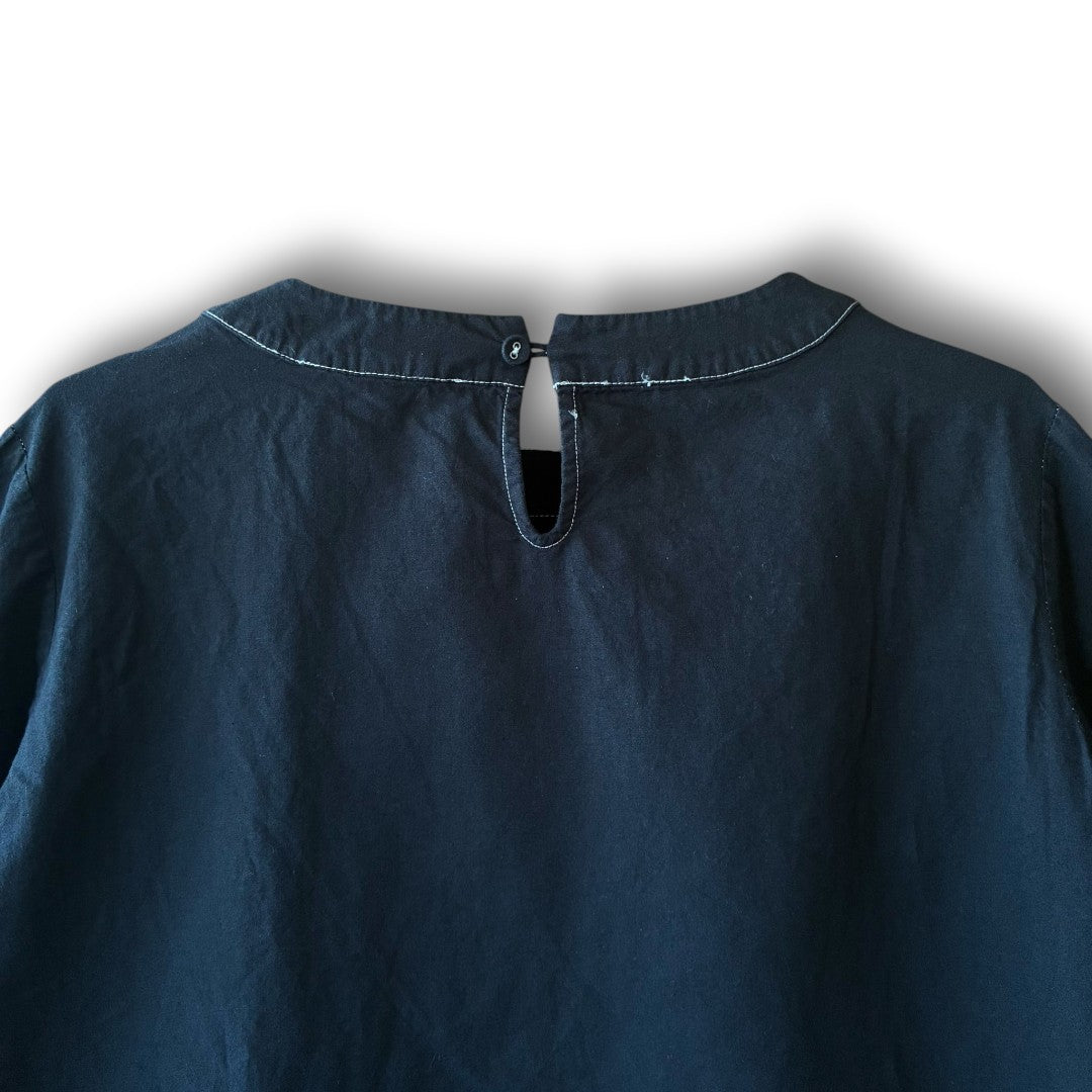 One-of-a-Kind Black Dyed Lace Blouse | Japanese Reworked Vintage Garment | zivun
