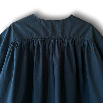 One-of-a-Kind Black Dyed Pullover Blouse | Japanese Reworked Flared Silhouette Top | zivun