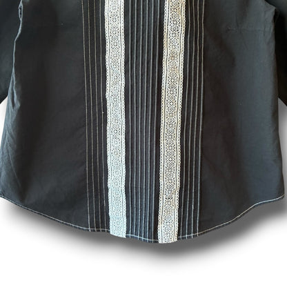 One-of-a-Kind Black Dyed Lace Blouse | Japanese Reworked Vintage Garment | zivun