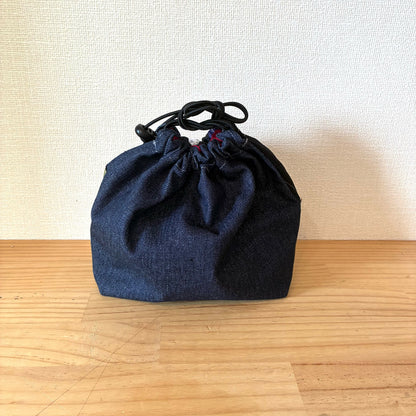 再構築 入学入園バッグ5点セット｜古着リメイク レッスンバッグ・シューズケース・お着替え袋・お弁当袋・コップ袋【一点物】