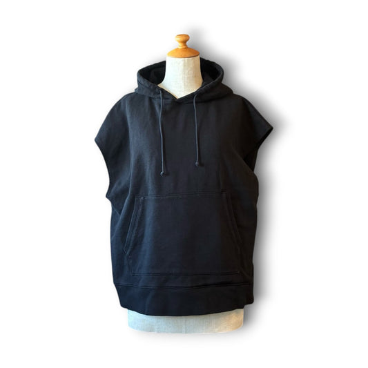 One-of-a-Kind Black Dyed Sleeveless Hoodie | Japanese Reworked Oversized Hoodie | zivun